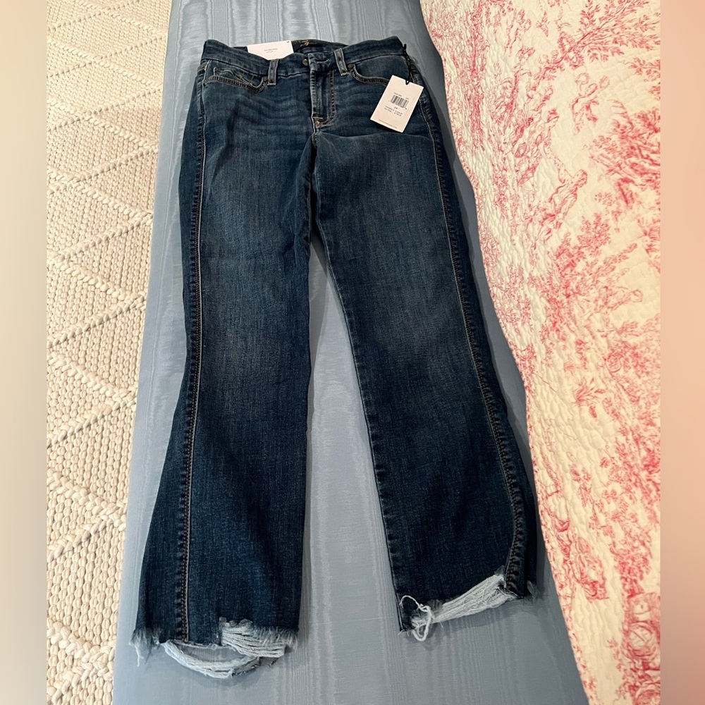 7 FOR ALL MANKIND FORM FITTED SKINNY KIMMIE CROP JEANS - NEW WITH TAGS